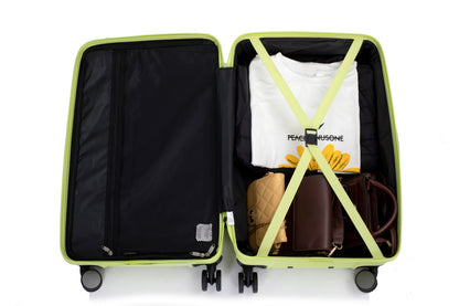 3-Piece Luggage Set — PC+ABS, 360-Degree Spinner Wheels, TSA Lock, Light Green (20"/24"/28") - CALCUMART