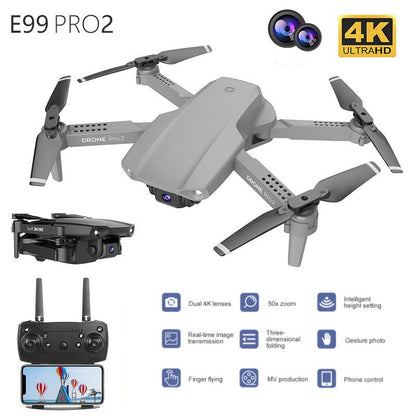 E99 PRO2 Aerial Explorer: Foldable Quad-Axis Drone for Long-Range Aerial Photography and Fixed-Height Precision Flight - CALCUMART