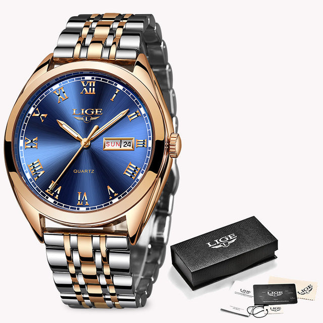 LIGE Rose Gold Business Quartz Women's Watch [FREE SHIPPING] - CALCUMART