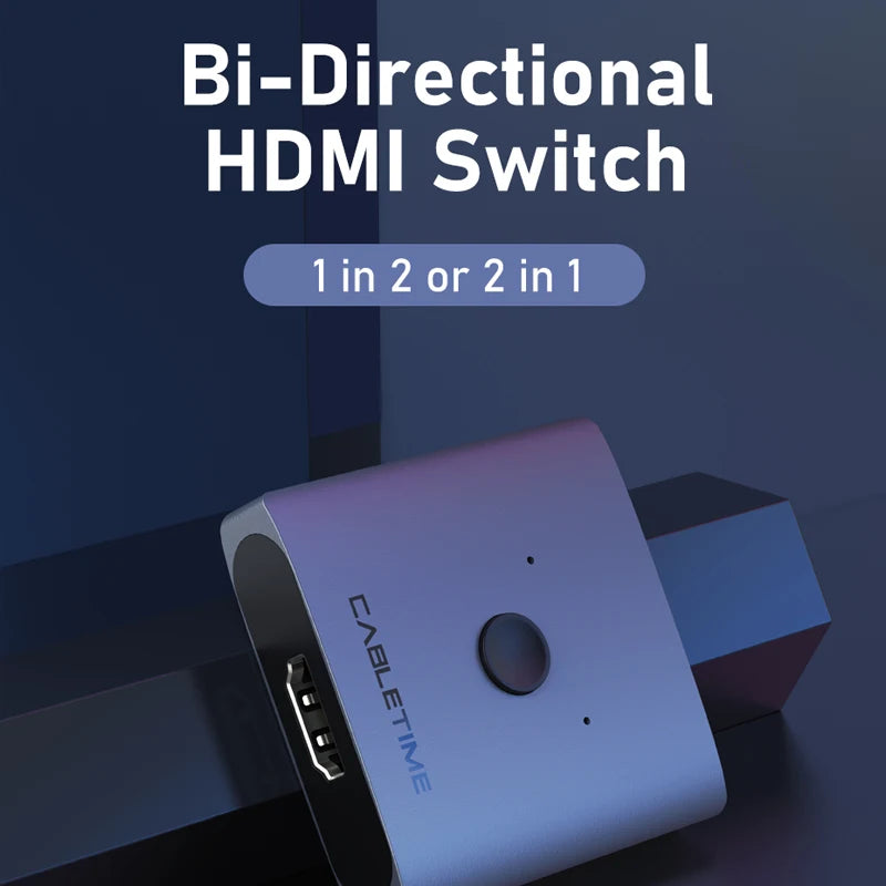 CABLETIME C355 4K 60Hz HDMI Splitter/Switch 1x2/2x1 Converter Adapter - CALCUMART