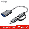 2-in-1 OTG Adapter Cable: Nylon Braid USB 3.0 to Micro USB & Type-C Data Sync Adapter - CALCUMART