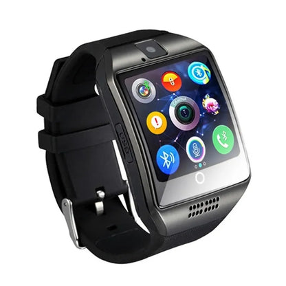 Q18 Smartwatch with Bluetooth, Camera, Social Media Sync, SMS Support, SIM and TF Card Compatibility for iOS and Android - CALCUMART