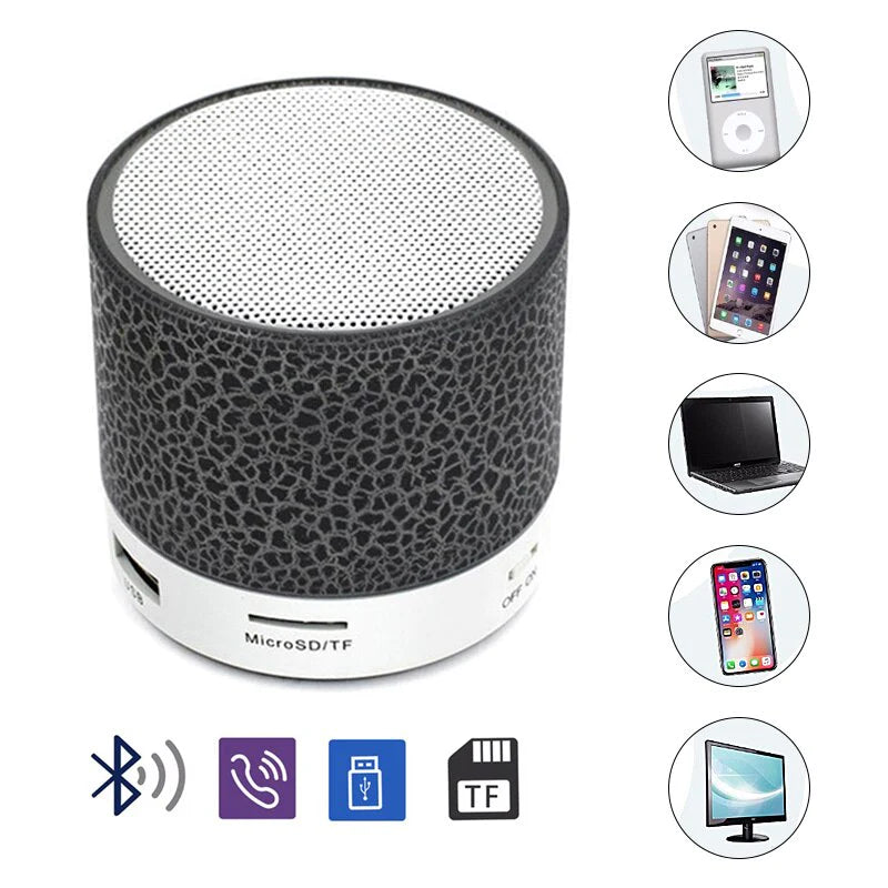 A9 Mini Bluetooth Wireless Speaker with LED Lights - CALCUMART