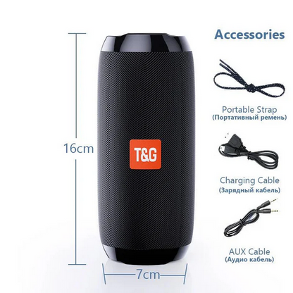 T&G Portable Wireless Bluetooth Speaker - 3D Stereo Sound System w/TF, AUX, & USB Inputs - CALCUMART