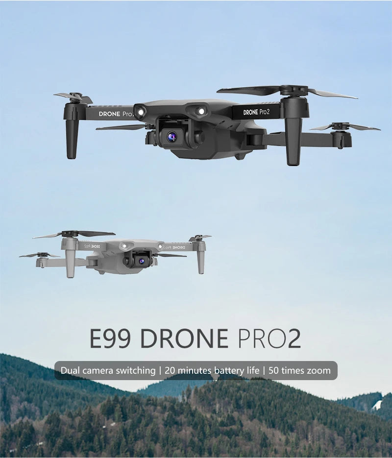 E99 PRO2 Aerial Explorer: Foldable Quad-Axis Drone for Long-Range Aerial Photography and Fixed-Height Precision Flight - CALCUMART