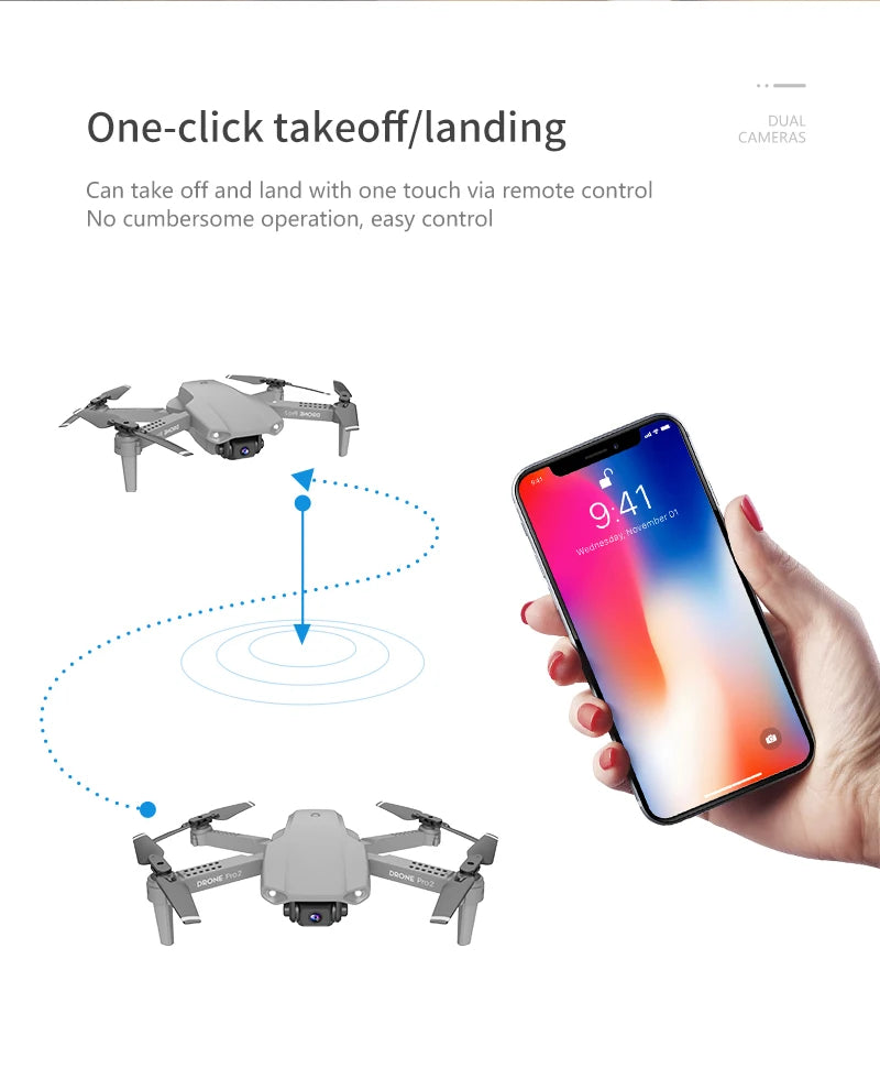 E99 PRO2 Aerial Explorer: Foldable Quad-Axis Drone for Long-Range Aerial Photography and Fixed-Height Precision Flight - CALCUMART