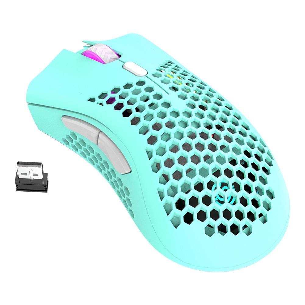 BM600 2.4GHz Wireless Gaming Mouse with 7 Buttons, RGB Backlit, 1600 DPI, Rechargeable, and Honeycomb Design - CALCUMART