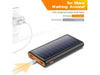 Solar Charger Power Bank 26800mah, 2 USB Output Fast Phone Portable Charger Power Bank Cell Phone Solar Battery Bank Pack External Backup Pack for iPhone, Samsung Galaxy Android, iPad Tablet 