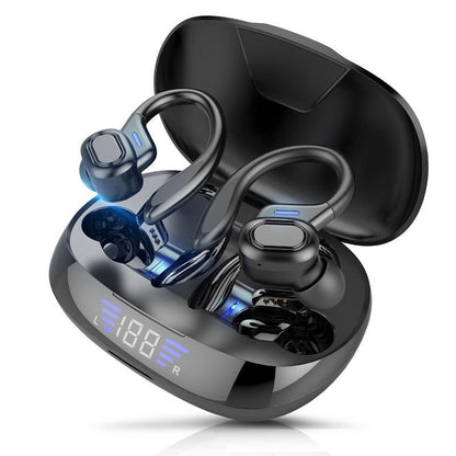 TWS VV2 Bluetooth Earphones With Microphones Sport Ear-Hook LED Display Wireless Headphones HiFi Stereo Earbuds Waterproof Headsets - CALCUMART