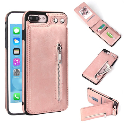 Fashion Zipper Leather Phone Case Card Holder Wallet Cover for iPhone X 8 7 6S 6 Plus 5S SE - CALCUMART