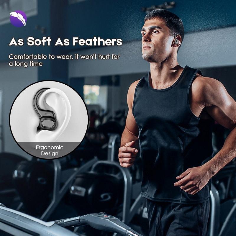 TWS VV2 Bluetooth Earphones With Microphones Sport Ear-Hook LED Display Wireless Headphones HiFi Stereo Earbuds Waterproof Headsets - CALCUMART