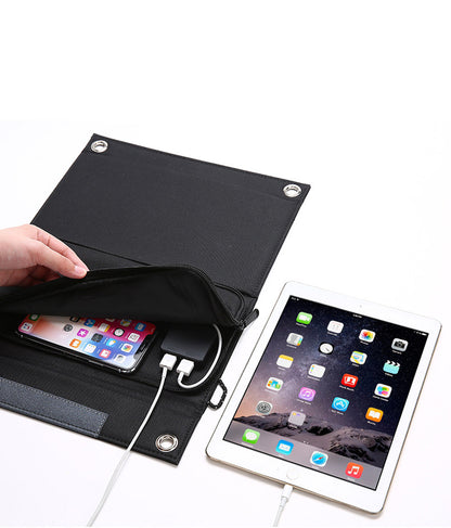 Waterproof Solar Charger: Portable Folding Bag for 5V/21W Mobile Device Charging - CALCUMART