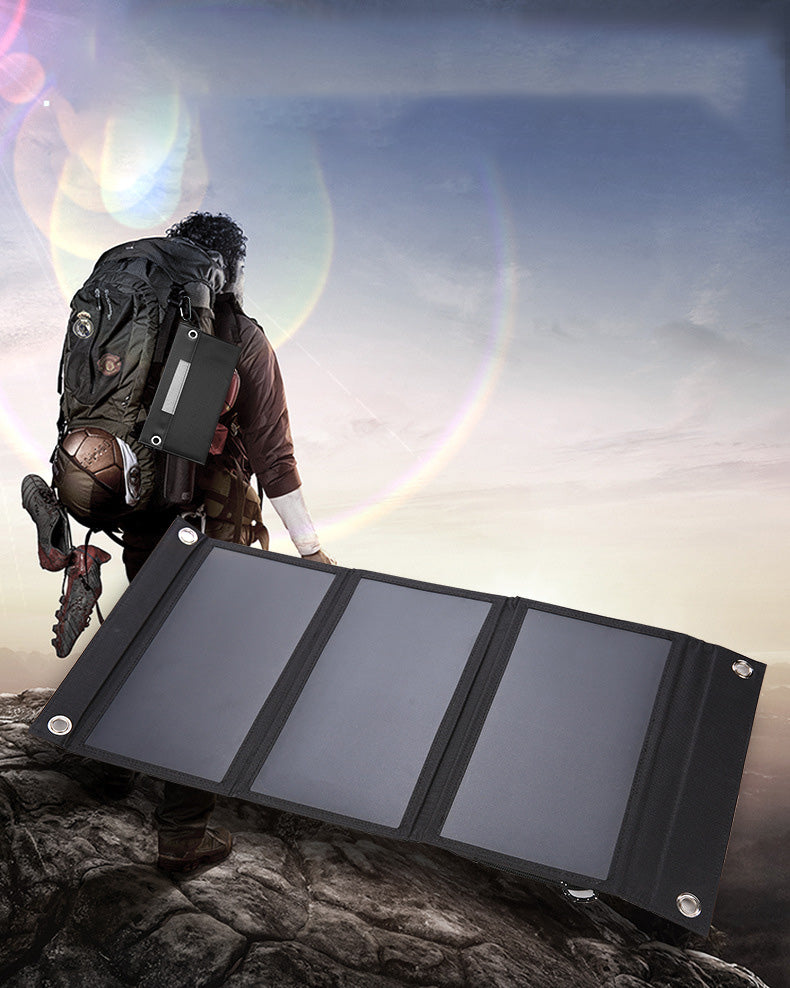 Waterproof Solar Charger: Portable Folding Bag for 5V/21W Mobile Device Charging - CALCUMART