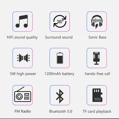 Portable Bluetooth Speaker with Wireless Bass, FM Radio, AUX, TF MP3, and Subwoofer - CALCUMART