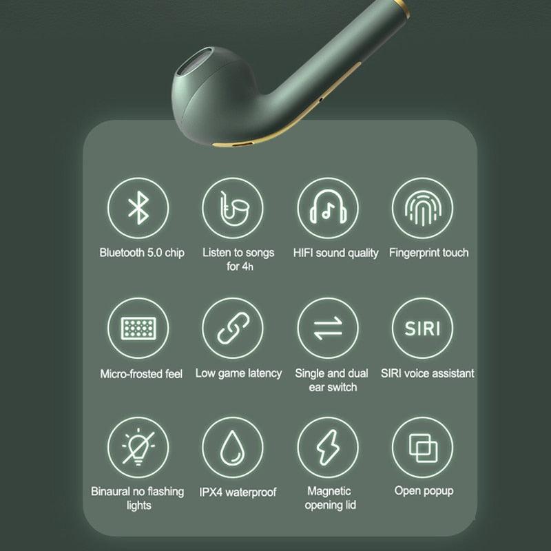 J18 Wireless Bluetooth Earbuds for Mobile Phones with Stereo Sound - CALCUMART
