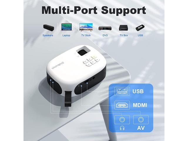 Portable Mini Projector - 1080P Supported, 4500L, HDMI/USB/AV Input, f ...
