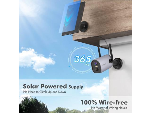 Zumimall SolarGuard 2K Wireless Outdoor Surveillance Camera: The ultimate upgrade in security. Featuring 3MP resolution, WiFi connectivity, color night vision, 2-way talk, PIR motion detectio