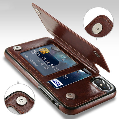 RetroCard: Multi-Card Holder PU Leather Case for iPhone - CALCUMART