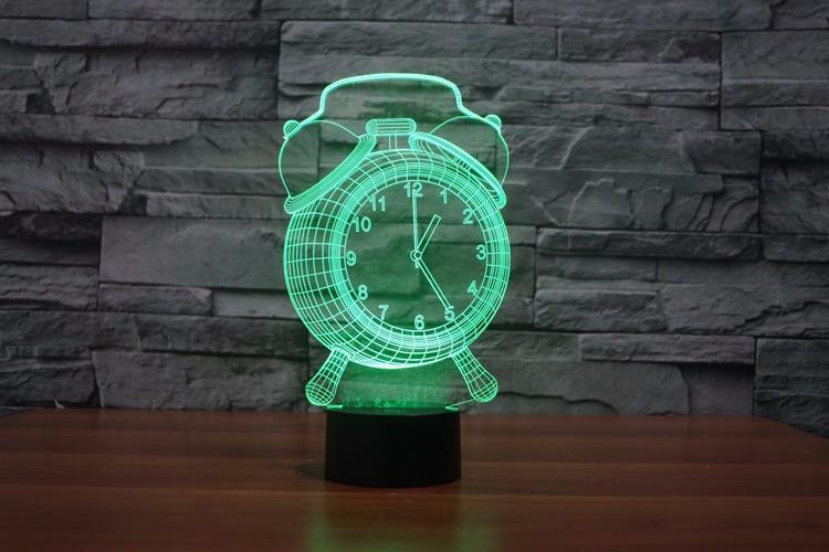 3D LED Visual Alarm Clock with 7 Color Gradients and Touch Button for Kids - CALCUMART