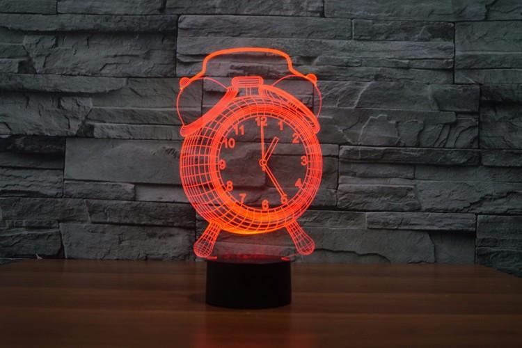 3D LED Visual Alarm Clock with 7 Color Gradients and Touch Button for Kids - CALCUMART