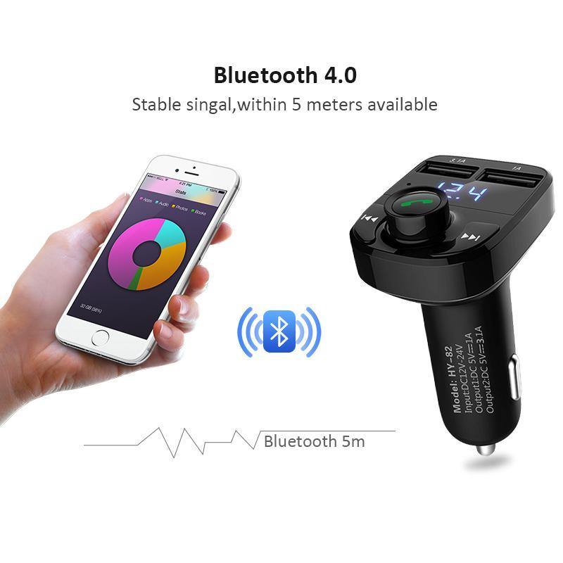 ANLUD Bluetooth Handsfree Car FM Transmitter - CALCUMART