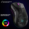 BM600 2.4GHz Wireless Gaming Mouse with 7 Buttons, RGB Backlit, 1600 DPI, Rechargeable, and Honeycomb Design - CALCUMART