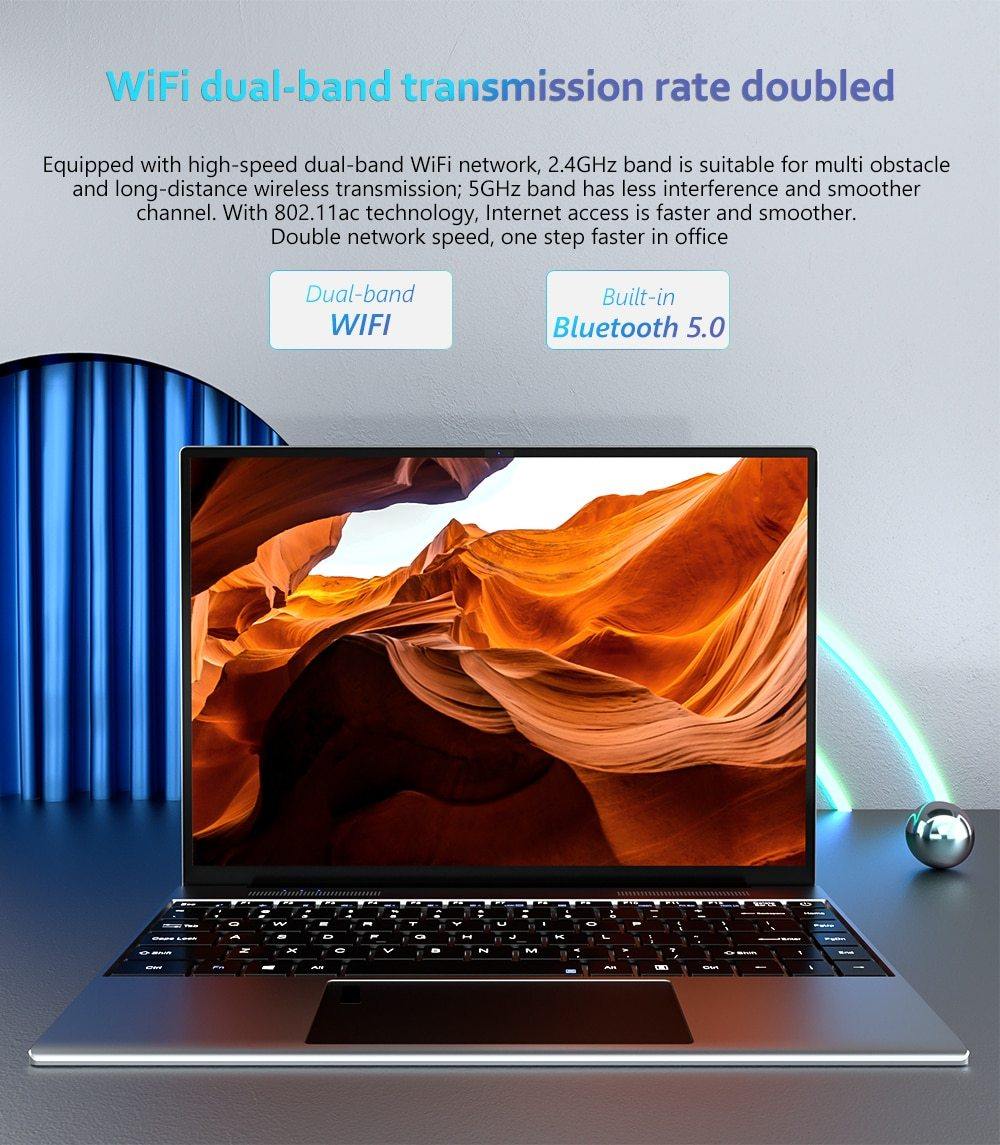 13.5" KUU YoBook Metal Laptop with 3K IPS Display, Intel Pentium J3710, 4GB RAM, 128GB SSD, Windows 10, WiFi, and Type-C Connectivity - CALCUMART