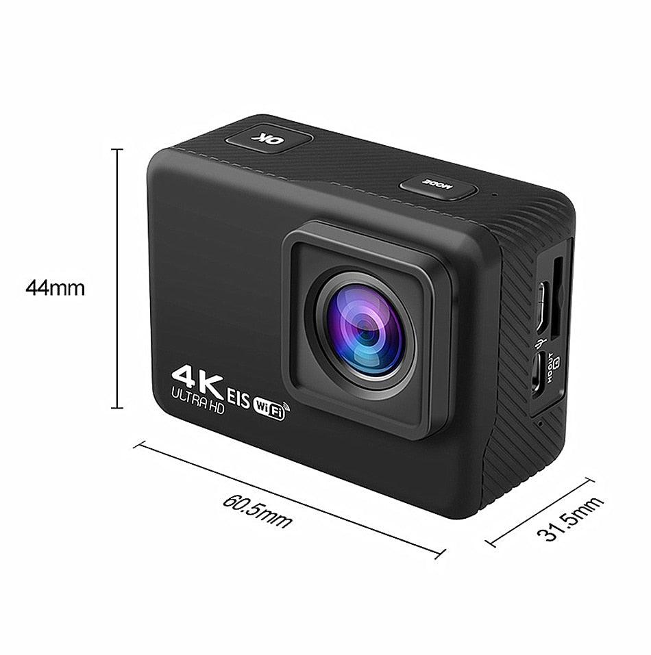 H10 EIS Anti-shake Action Camera Ultra HD 4K / 60fps WiFi 2.0" 170D Underwater Waterproof Cam Helmet Video Go Sport Pro Came - CALCUMART