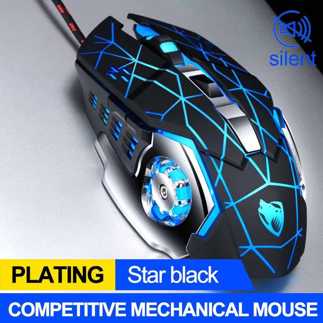 T-WOLF Pro Gaming Wired Mouse: Ergonomic Design, 6 Keys, Adjustable DPI, Custom Macro Settings - CALCUMART