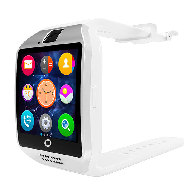 Q18 Smartwatch with Bluetooth, Camera, Social Media Sync, SMS Support, SIM and TF Card Compatibility for iOS and Android - CALCUMART